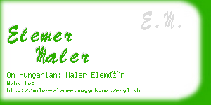 elemer maler business card